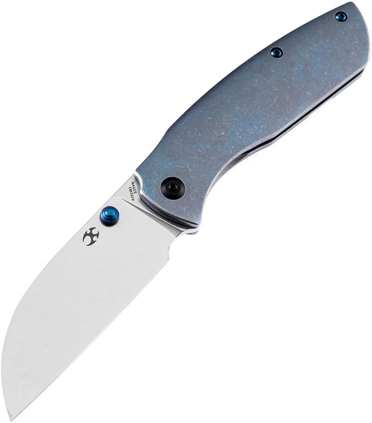 Kansept Knives Convict Framelock Folding Knife 3.25" S35VN Blue Titanium