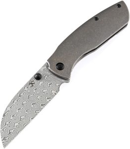 Kansept Convict Framelock Damascus Bronze Titanium
