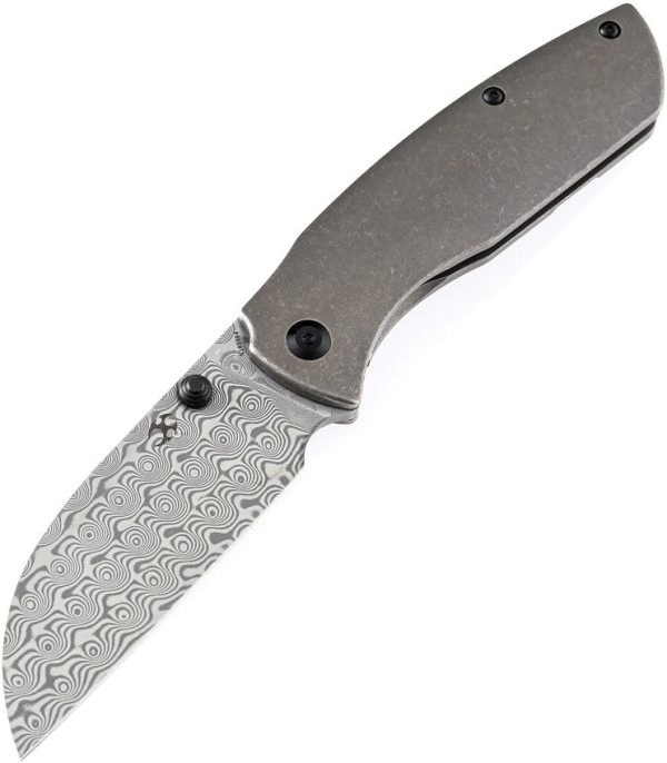 Kansept Convict Framelock Damascus Bronze Titanium