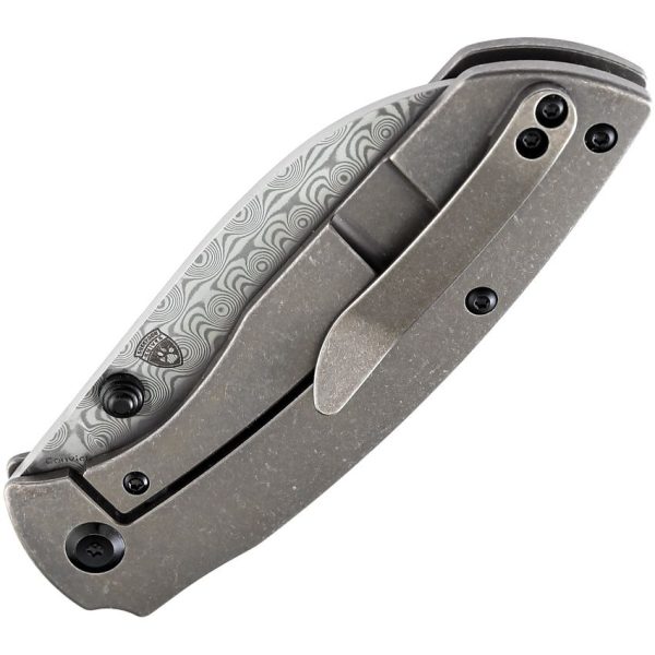 Kansept Convict Framelock Damascus Bronze Titanium