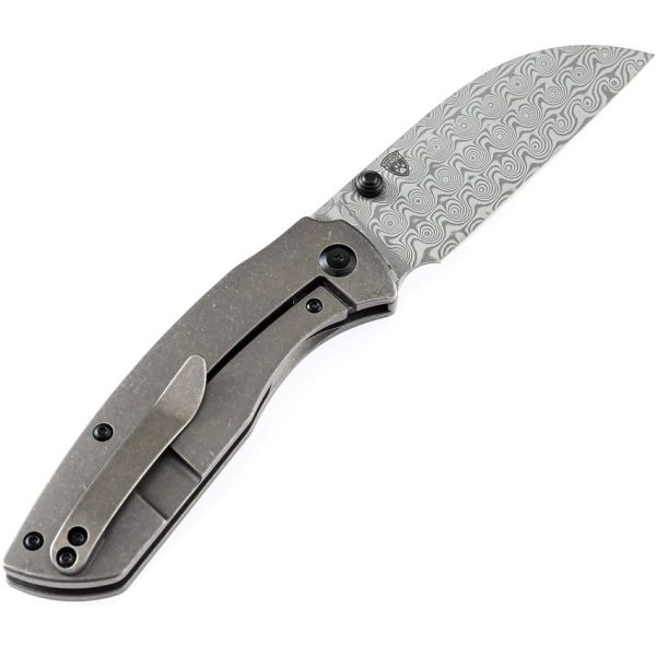 Kansept Convict Framelock Damascus Bronze Titanium