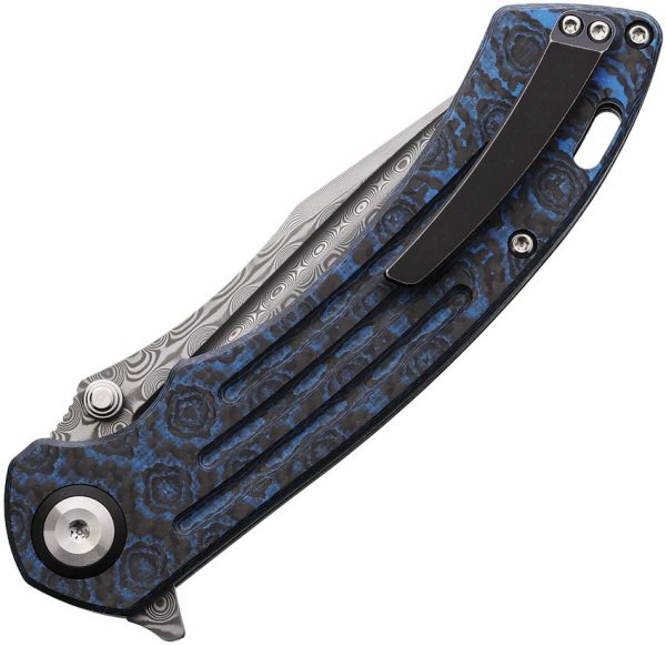 Kansept Pretatout Framelock Damascus Carbon Fiber
