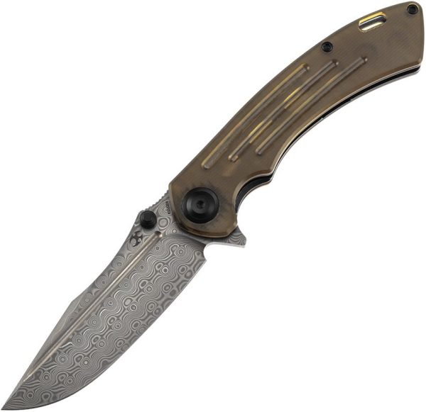 Kansept Pretatout Framelock Damascus Ultem