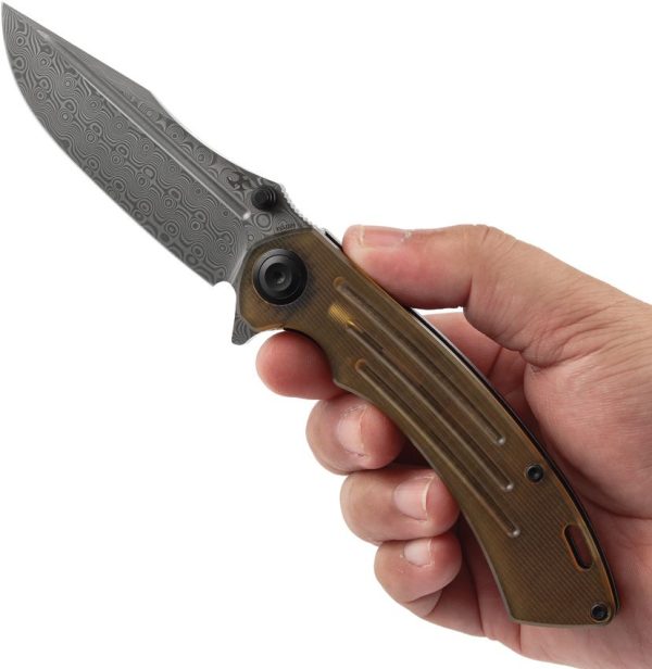 Kansept Pretatout Framelock Damascus Ultem