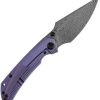 Kansept Fenrir Framelock Damascus Purple Anodized