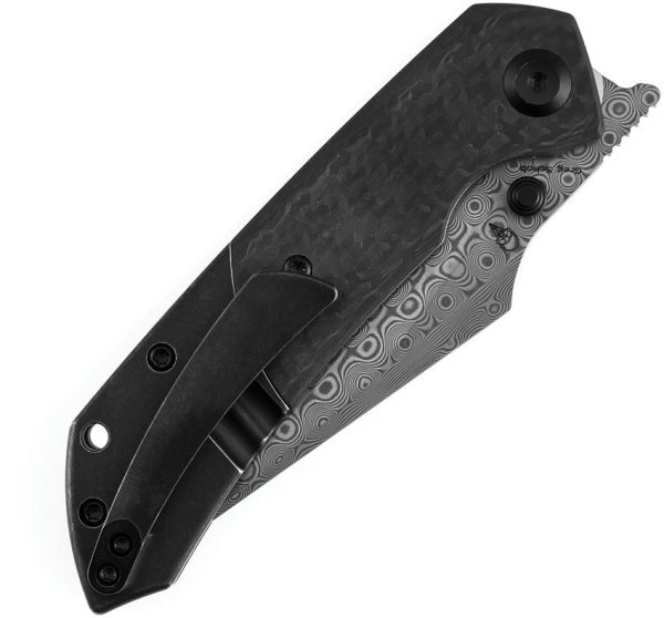 Kansept Fenrir Crossbar Lock Twill Damascus Carbon Fiber