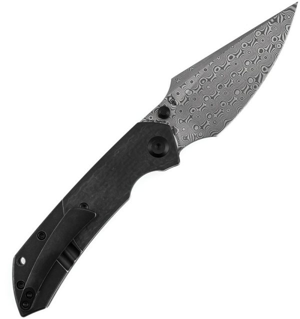 Kansept Fenrir Crossbar Lock Twill Damascus Carbon Fiber