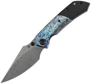 Kansept Fenrir Crossbar Damascus Lightning Strike Titanium