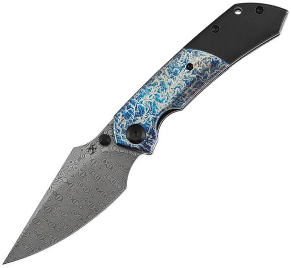 Kansept Fenrir Crossbar Damascus Lightning Strike Titanium