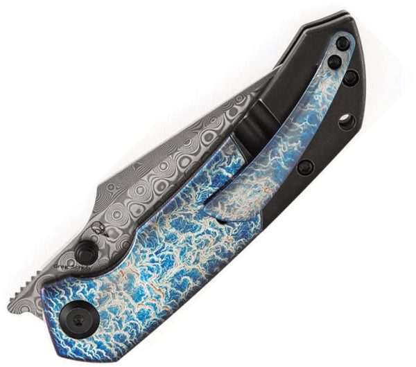 Kansept Fenrir Crossbar Damascus Lightning Strike Titanium