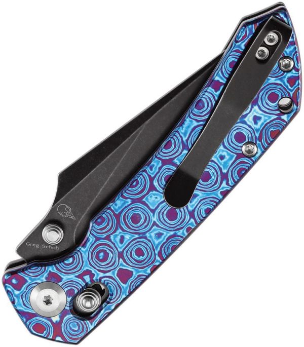 Kansept Fenrir Crossbar Lock Timascus Wharncliffe