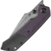 Kansept Fenrir Linerlock Damascus Purple Micarta