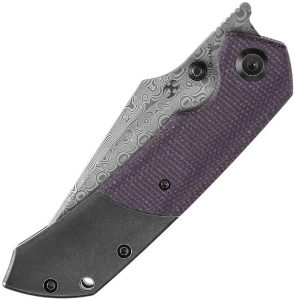 Kansept Fenrir Linerlock Damascus Purple Micarta