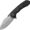 Kansept Entity Framelock Damascus Black Titanium