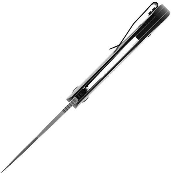 Kansept Entity Framelock Damascus Stonewash