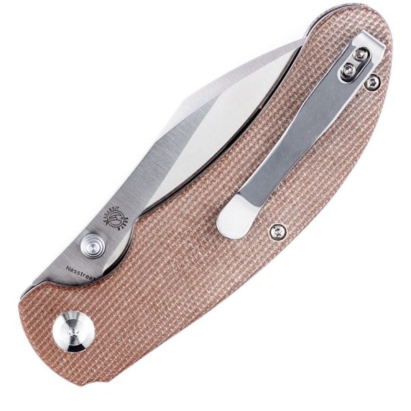 Kansept Nesstreet Linerlock Brown Canvas Micarta