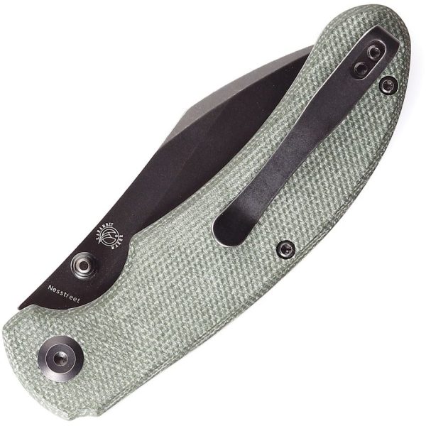 Kansept Nesstreet Linerlock Green Canvas Micarta