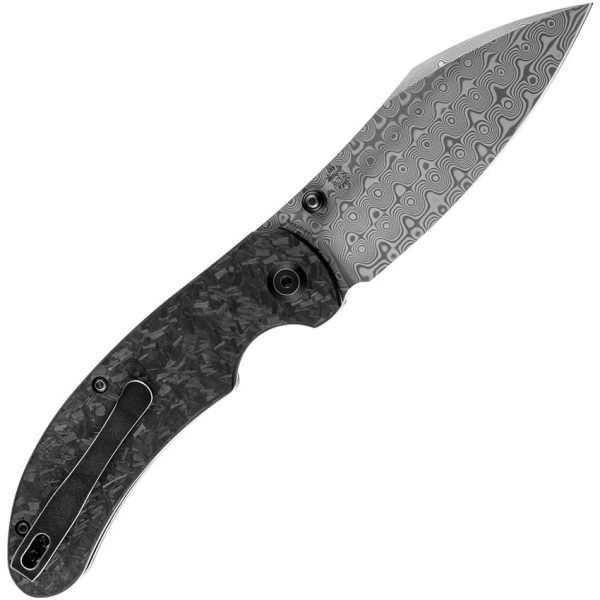 Kansept Nesstreet Linerlock Damascus Carbon Fiber