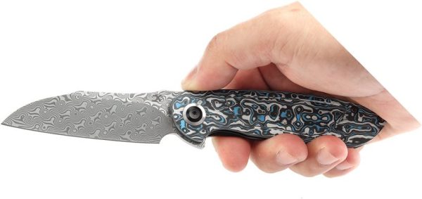 Kansept Prometheus Framelock Damascus Sheepsfoot
