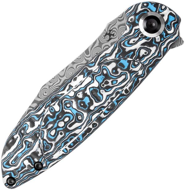 Kansept Prometheus Framelock Damascus Sheepsfoot