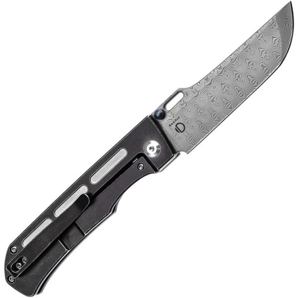 Kansept Reedus Framelock Damascus Blue Titanium