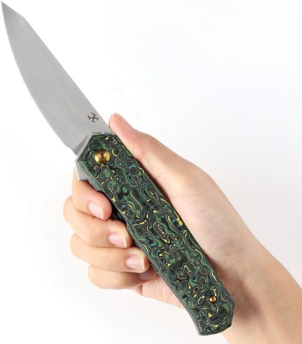 Kansept Integra Framelock S35VN Green Carbon Fiber
