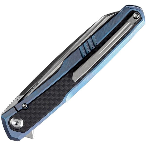 Kansept Arcus Framelock S35VN Blue Carbon Inlay