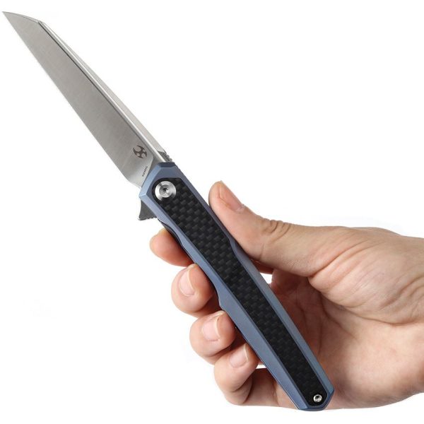 Kansept Arcus Framelock S35VN Blue Carbon Inlay