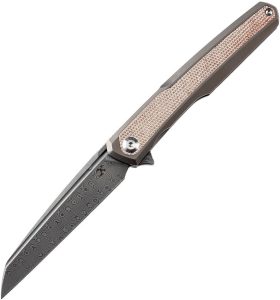 Kansept Arcus Damascus Framelock Gray Titanium