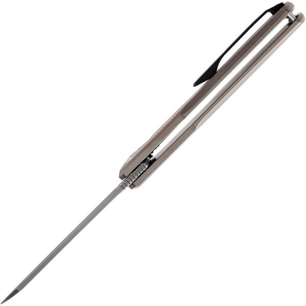 Kansept Arcus Damascus Framelock Gray Titanium