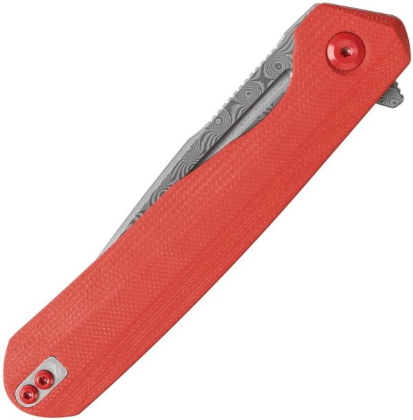 Kansept Qilin Linerlock Damascus Red G10
