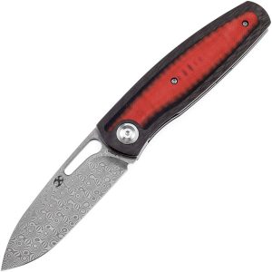 Kansept Mato Linerlock Damascus Red G10