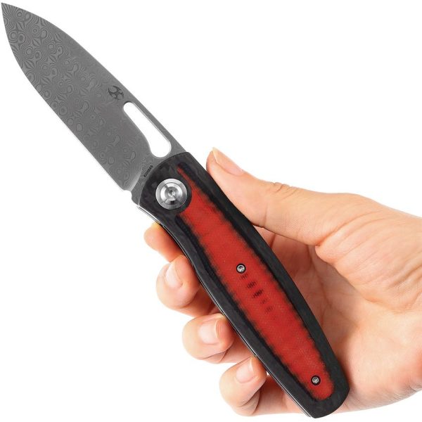 Kansept Mato Linerlock Damascus Red G10