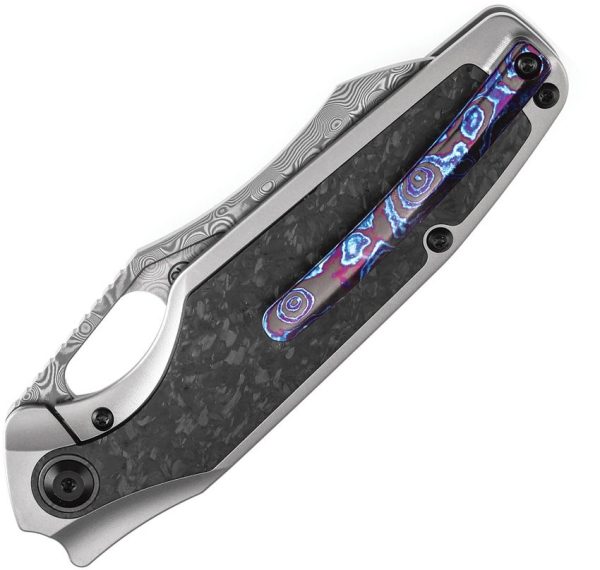 Kansept Tuckamore Framelock Damascus Carbon