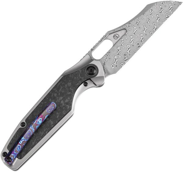 Kansept Tuckamore Framelock Damascus Carbon