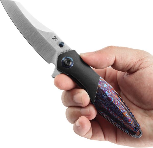 Kansept Mistaken Framelock Timascus Inlay