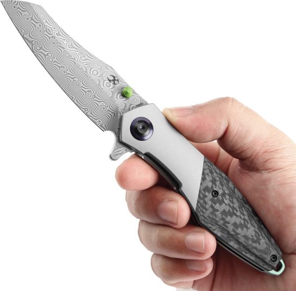 Kansept Mistaken Framelock Damascus Steel Blade