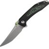 Kansept Baku Linerlock Black/Green Carbon Fiber