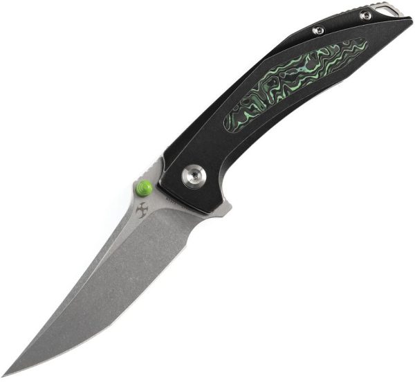 Kansept Baku Linerlock Black/Green Carbon Fiber