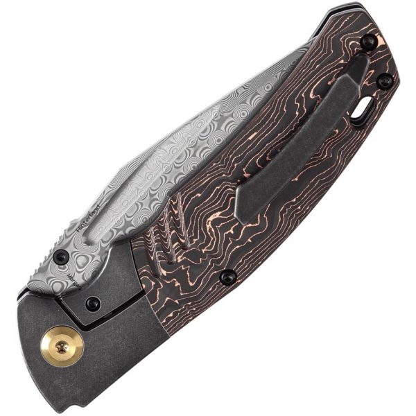 Kansept Hinterland Framelock Damascus Copper