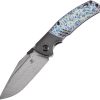 Kansept Hinterland Framelock Damascus Lightning Strike