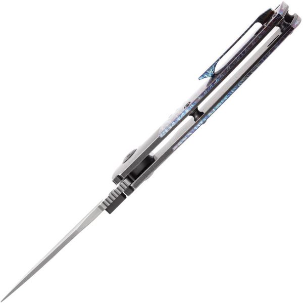 Kansept Hinterland Framelock Damascus Lightning Strike