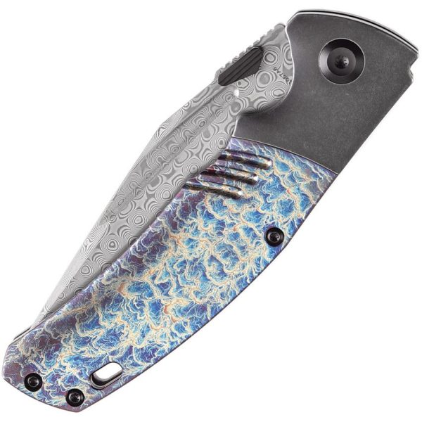Kansept Hinterland Framelock Damascus Lightning Strike
