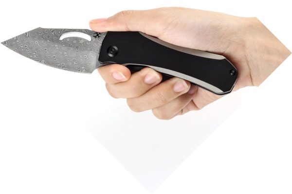 Kansept Loki Framelock Damascus - Black Titanium