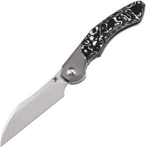 Kansept Cosmos Framelock Wht/Blk CF - Wharncliffe