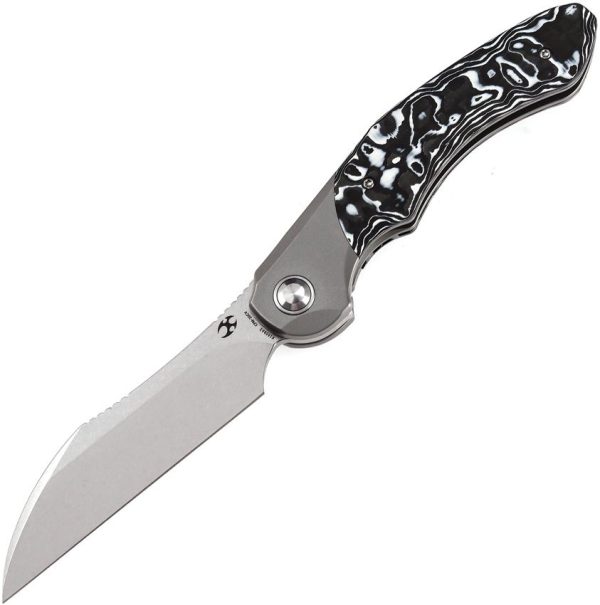 Kansept Cosmos Framelock Wht/Blk CF - Wharncliffe