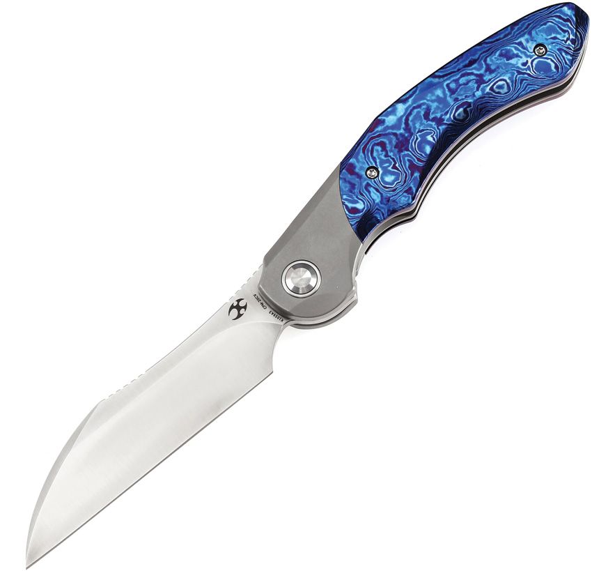 Kansept Knives Cosmos Framelock Folding Knife CPM-20CV Gray Timascus