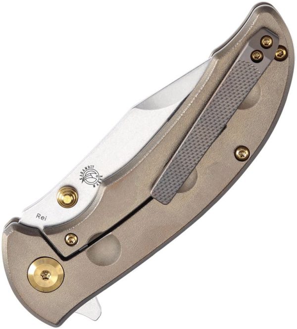 Kansept Rei Framelock Orange Peel Titanium CPM-20CV