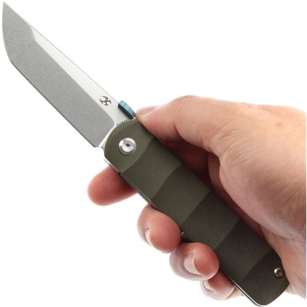 Kansept BTF Linerlock Tanto Green G10 CPM S35VN