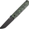 Kansept BTF Linerlock Tanto Carbon Fiber Black Green